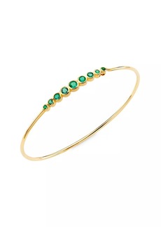 Saks Fifth Avenue 14K Yellow Gold & Emerald Wire Bangle