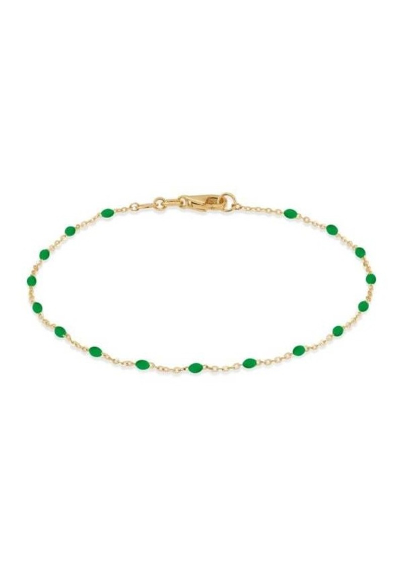 Saks Fifth Avenue 14K Yellow Gold & Enamel Bead Station Chain Bracelet