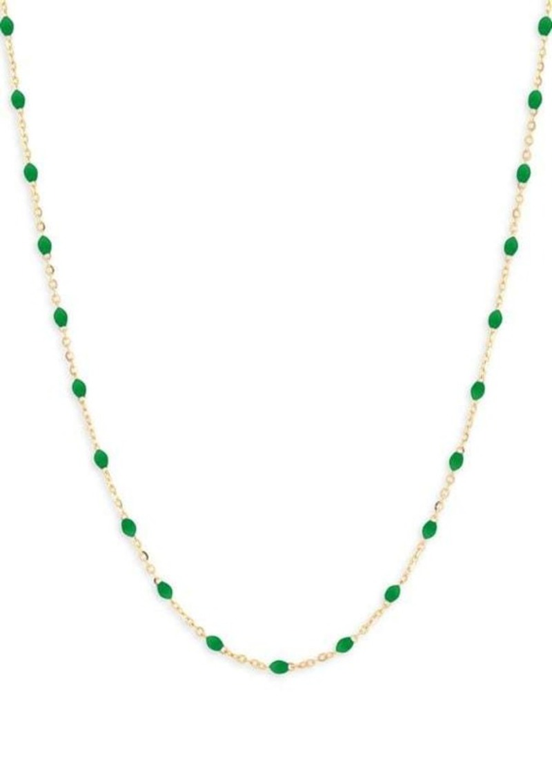 Saks Fifth Avenue 14K Yellow Gold & Enamel Beaded Cable Chain Necklace