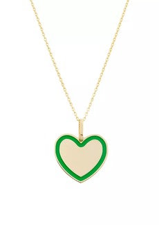 Saks Fifth Avenue 14K Yellow Gold & Enamel Heart Pendant Necklace