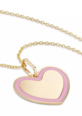 Saks Fifth Avenue 14K Yellow Gold & Enamel Heart Pendant Necklace