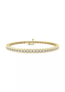 Saks Fifth Avenue 14K Yellow Gold & Round Lab-Grown Diamond Bezel Tennis Bracelet/1.00-10.00 TCW