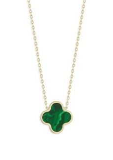 Saks Fifth Avenue 14K Yellow Gold & Malachite Clover Necklace