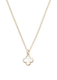 Saks Fifth Avenue 14K Yellow Gold & Mother of Pearl Clover Necklace