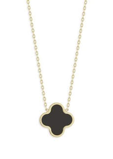 Saks Fifth Avenue 14K Yellow Gold & Onyx Clover Necklace