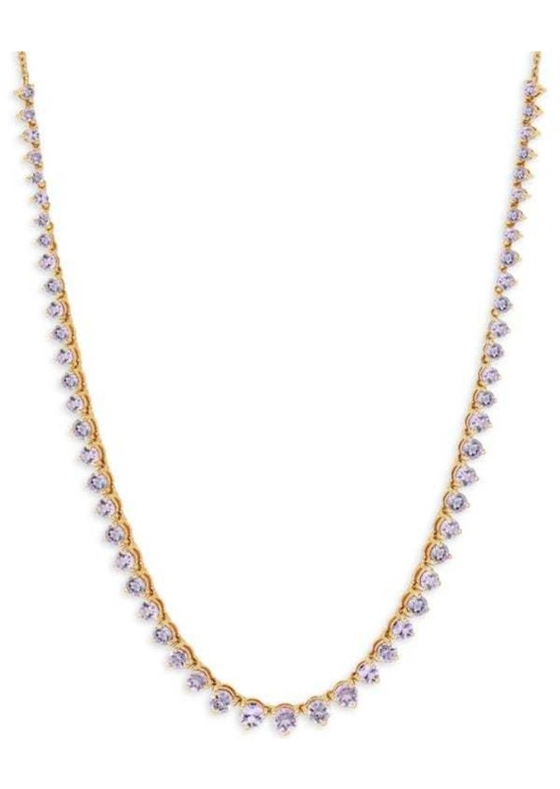 Saks Fifth Avenue 14K Yellow Gold & Pink Amethyst Cable Chain Necklace