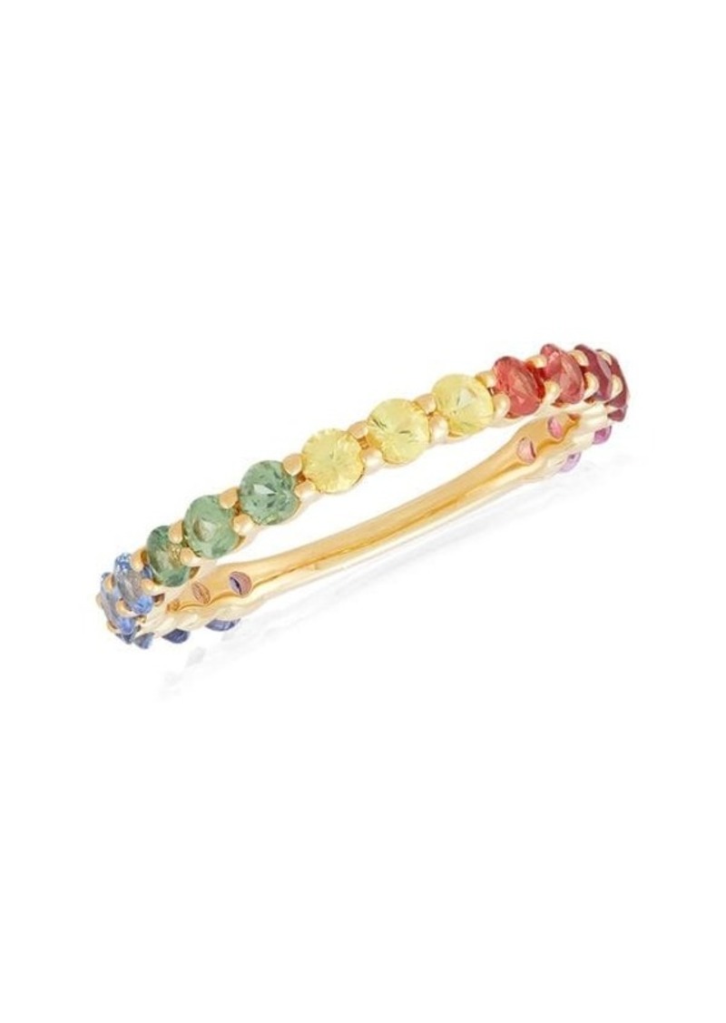 Saks Fifth Avenue 14K Yellow Gold & Rainbow Sapphire Ring