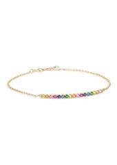 Saks Fifth Avenue 14K Yellow Gold & Sapphire Rolo Chain Bracelet