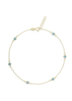 Saks Fifth Avenue 14K Yellow Gold & Turquoise Ankle Bracelet