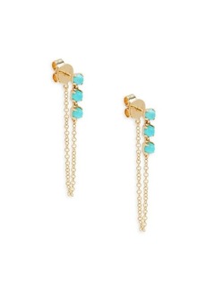 Saks Fifth Avenue 14K Yellow Gold & Turquoise Chain Drop Earrings