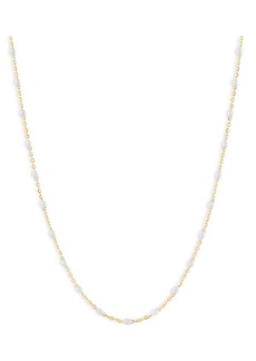 Saks Fifth Avenue 14K Yellow Gold & White Enamel Bead Tincup Necklace