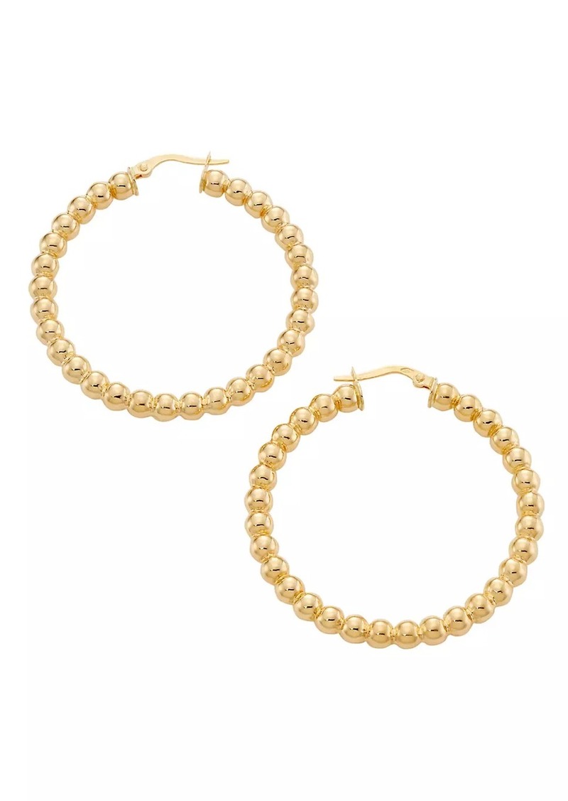 Saks Fifth Avenue 14K Yellow Gold Bead Hoop Earrings