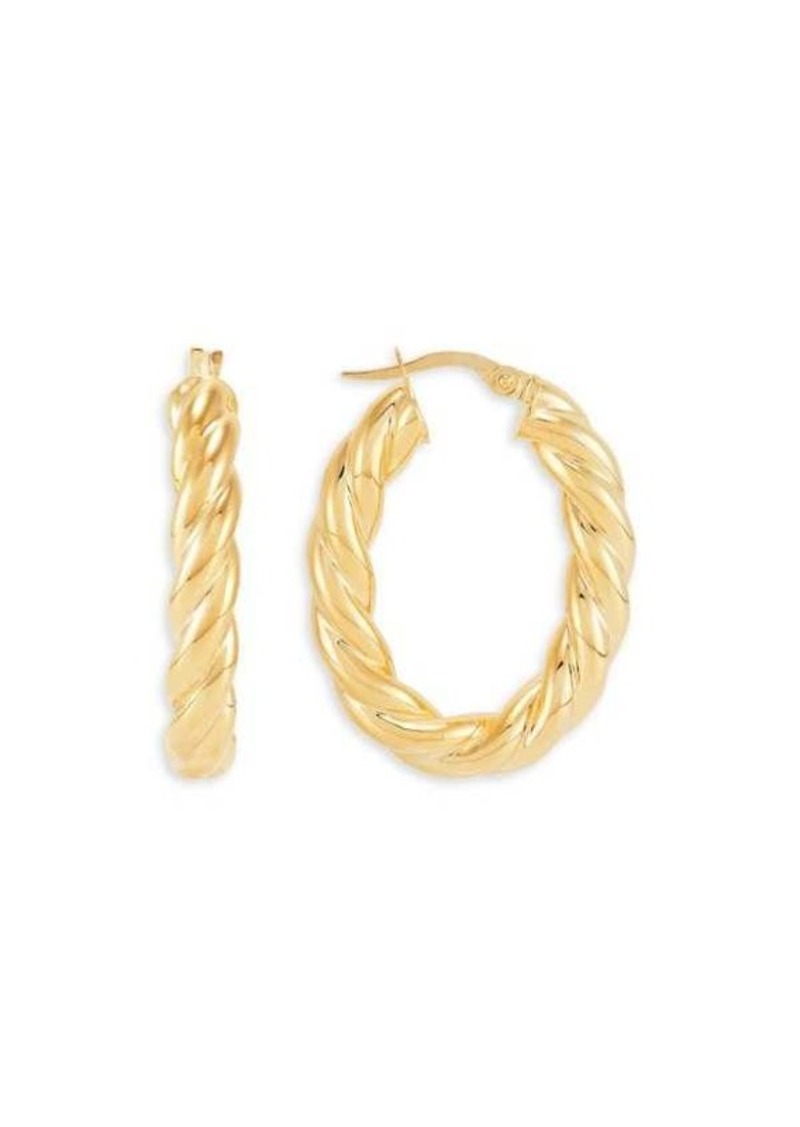 Saks Fifth Avenue 14K Yellow Gold Bold Rope Oblong Hoop Earrings