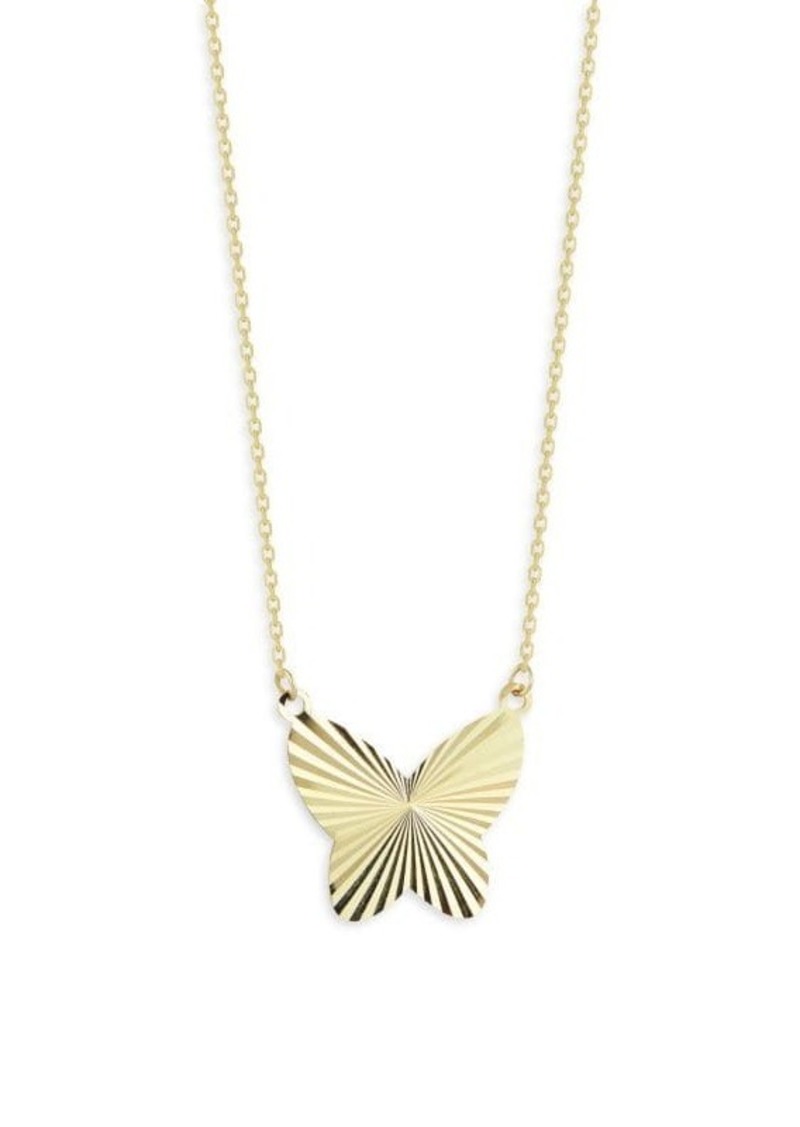 Saks Fifth Avenue 14K Yellow Gold Butterfly Pendant Necklace