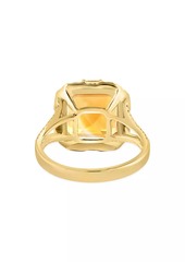 Saks Fifth Avenue 14K Yellow Gold, Citrine & 0.5 TCW Diamond Halo Ring