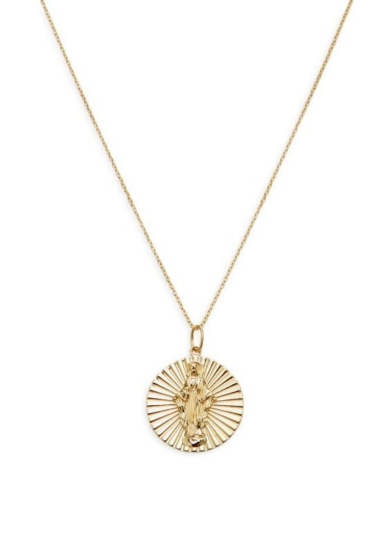 Saks Fifth Avenue 14K Yellow Gold Coin Virgin Mary Necklace