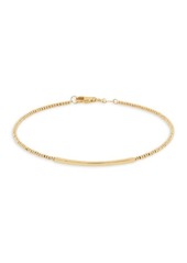 Saks Fifth Avenue 14K Yellow Gold Curved Bar Beaded Bracelet