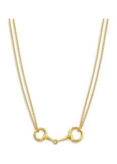 Saks Fifth Avenue 14K Yellow Gold Double Strand Horse Bite Necklace