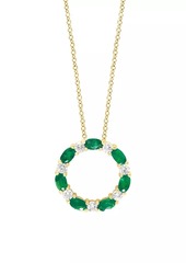Saks Fifth Avenue 14K Yellow Gold, Emerald & 0.71 TCW Diamond Pendant Necklace