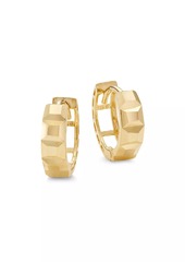 Saks Fifth Avenue 14K Yellow Gold Faceted Huggie Hoop Earrings