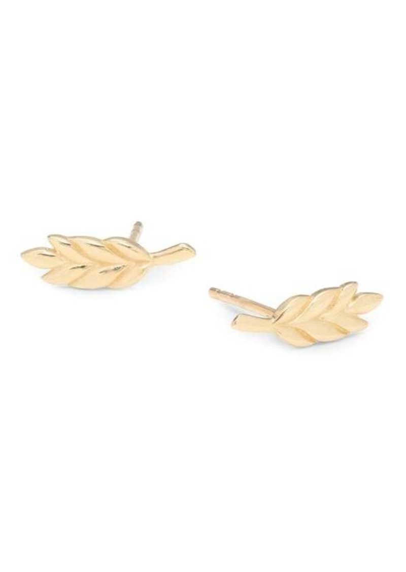 Saks Fifth Avenue 14K Yellow Gold Feather Stud Earrings