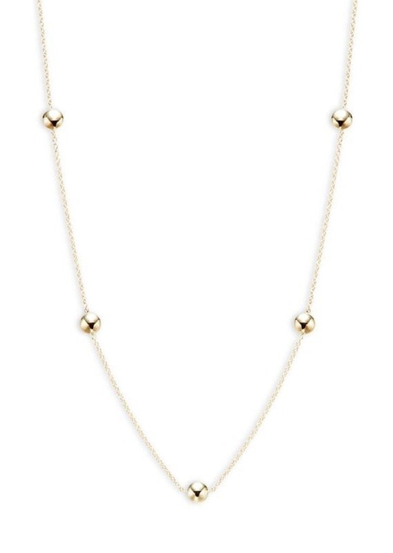 Saks Fifth Avenue 14K Yellow Gold Flat Button Station Chain Necklace