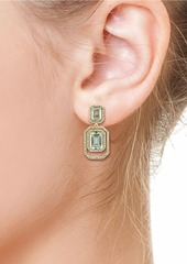 Saks Fifth Avenue 14K Yellow Gold, Green Amethyst & 0.79 TCW Diamond Drop Earrings
