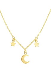Saks Fifth Avenue 14K Yellow Gold Half Moon & Stars Pendant Necklace