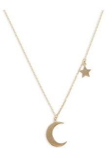 Saks Fifth Avenue 14K Yellow Gold Moon & Star Pendant Necklace