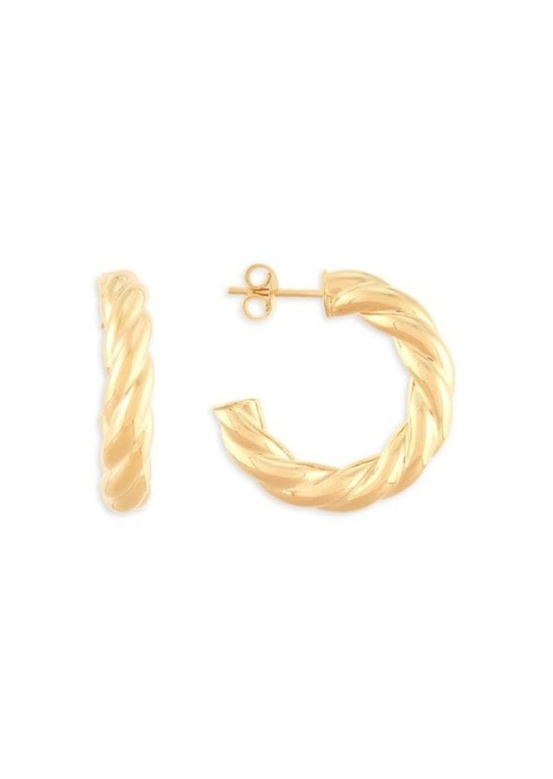 Saks Fifth Avenue 14K Yellow Gold Rose Hoop Earrings