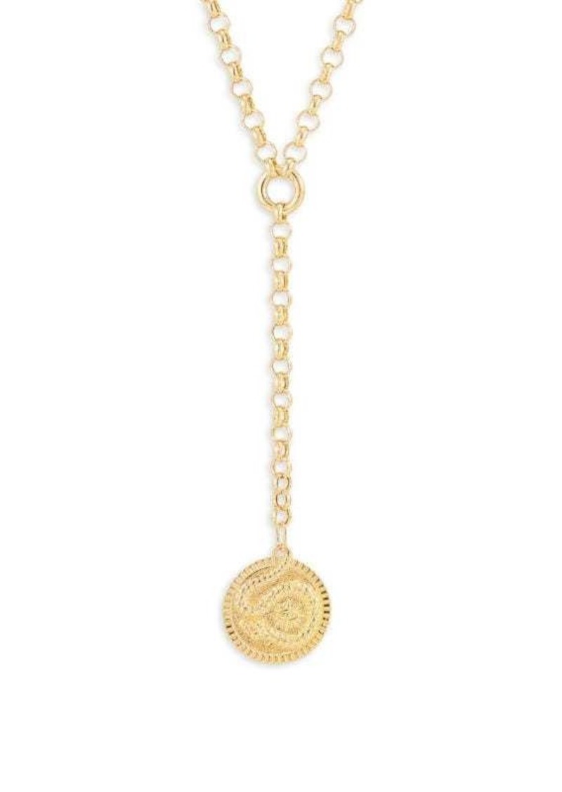 Saks Fifth Avenue 14K Yellow Gold Snake Coin Lariat Necklace