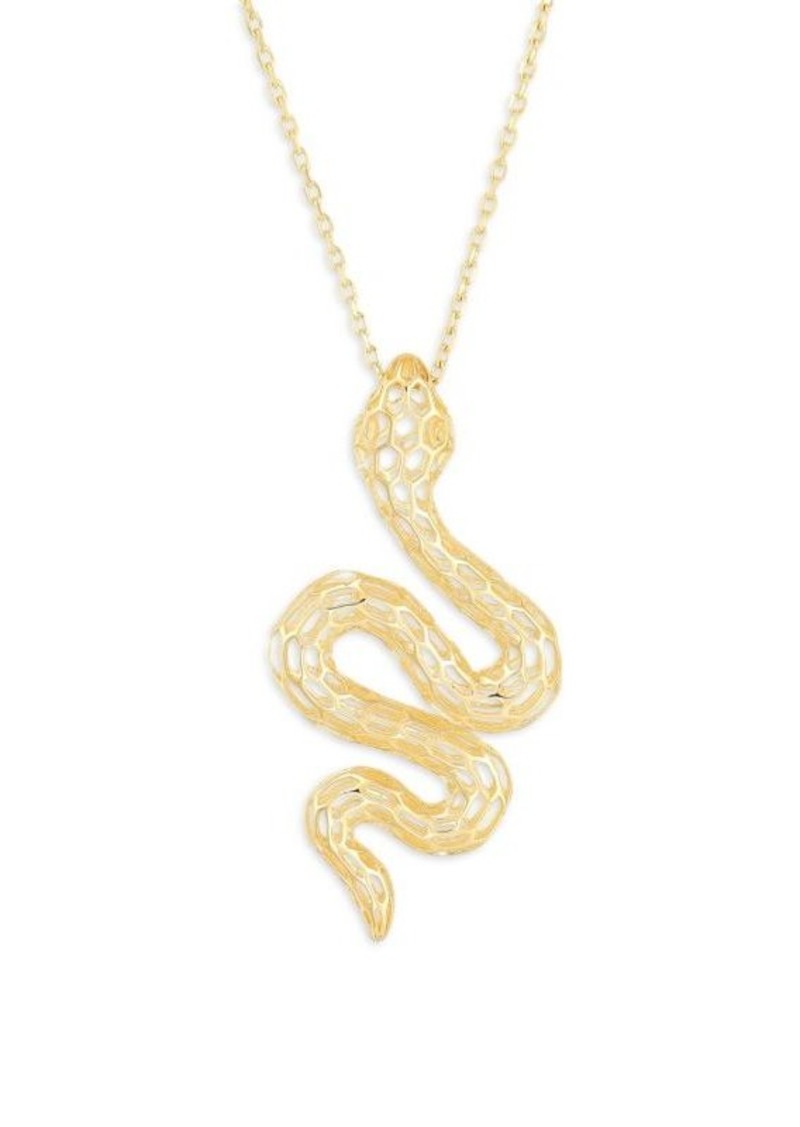 Saks Fifth Avenue 14K Yellow Gold Snake Pendant Cable Chain Necklace