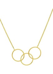Saks Fifth Avenue 14K Yellow Gold Triple Interlocking Circle Necklace