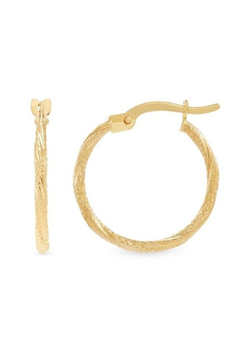 Saks Fifth Avenue 14K Yellow Gold Twist Tube Hoop Earrings