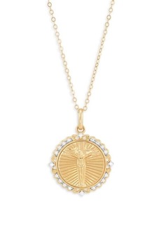 Saks Fifth Avenue 14K Yellow Goldplated Sterling Silver & 0.1 TCW Diamond Jesus Pendant Necklace