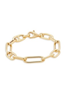 Saks Fifth Avenue 14K Yellow Goldplated Sterling Silver Mariner & Paperclip Link Chain Bracelet