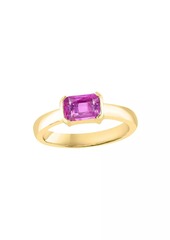 Saks Fifth Avenue 18K Gold & Pink Sapphire Solitaire Ring