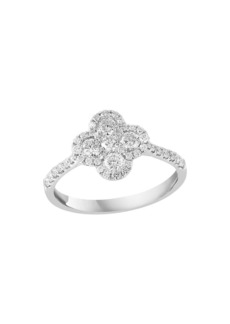 Saks Fifth Avenue 18K White Gold & 1.41 TCW Diamond Cluster Ring