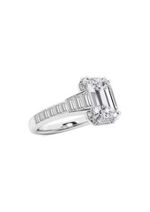 Saks Fifth Avenue 18K White Gold & 3.8 TCW Lab-Grown Diamond Engagement Ring