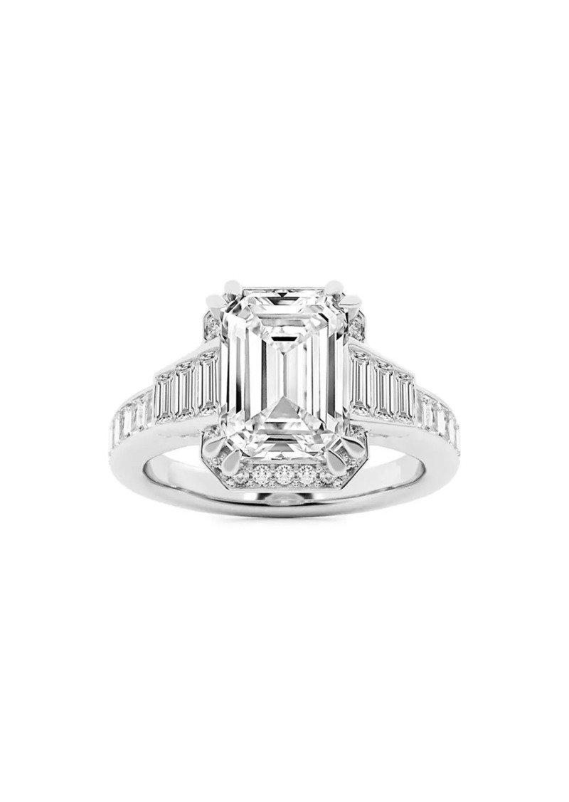 Saks Fifth Avenue 18K White Gold & 3.8 TCW Lab-Grown Diamond Engagement Ring