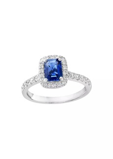 Saks Fifth Avenue 18K White Gold, Blue Sapphire & 0.53 TCW Diamonds Ring