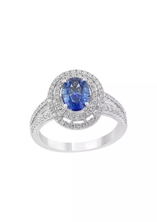 Saks Fifth Avenue 18K White Gold, Sapphire & 0.47 TCW Diamond Ring
