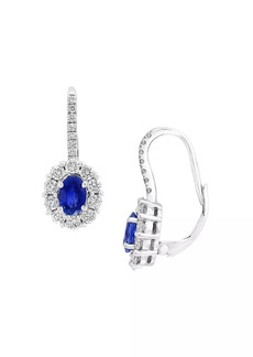 Saks Fifth Avenue 18K White Gold, Sapphire & 0.92 TCW Diamond Drop Earrings