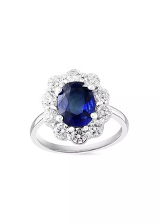 Saks Fifth Avenue 18K White Gold, Sapphire & 1.18 TCW Diamond Ring