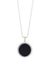 Saks Fifth Avenue 18K Yellow Gold, Rhodium Plated Sterling Silver & Onyx Pendant Necklace