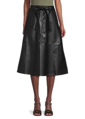 Saks Fifth Avenue A-line Belted Midi Skirt