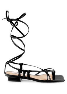 Saks Fifth Avenue Ankle-Tie Leather Sandals