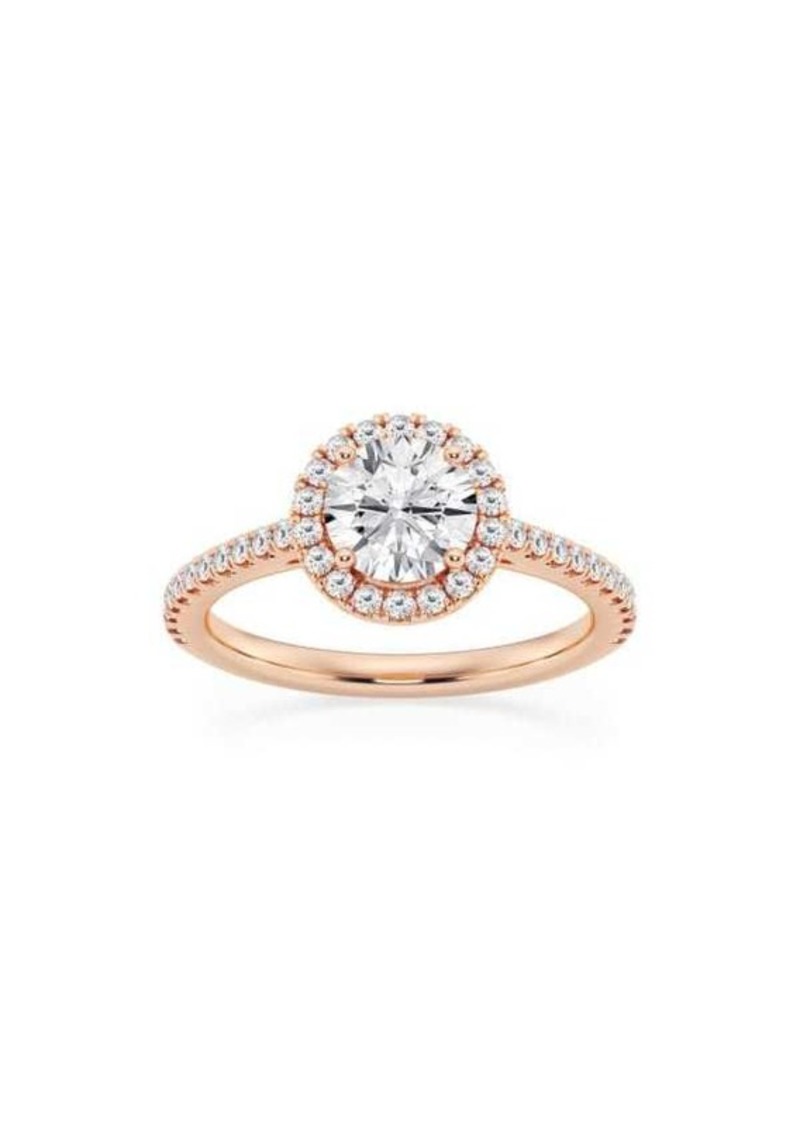 Saks Fifth Avenue Build Your Own Collection 14K Rose Gold Lab Grown Diamond Halo Engagement Ring