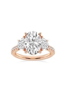 Saks Fifth Avenue Build Your Own Collection 14K Rose Gold Three Stone Lab Grown Diamond Engagement Ring