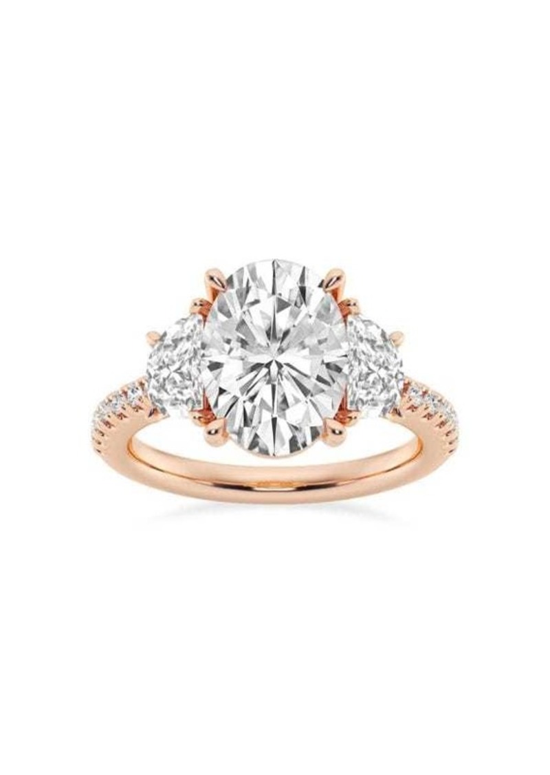 Saks Fifth Avenue Build Your Own Collection 14K Rose Gold Three Stone Lab Grown Diamond Engagement Ring